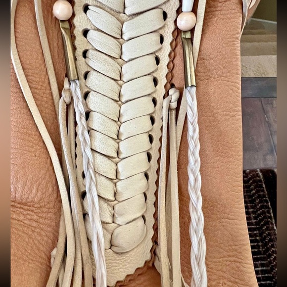 Rare Fort Grizzly handmade leather fringe jacket beaded horsehair RTL 1100 S EUC - Picture 7 of 8